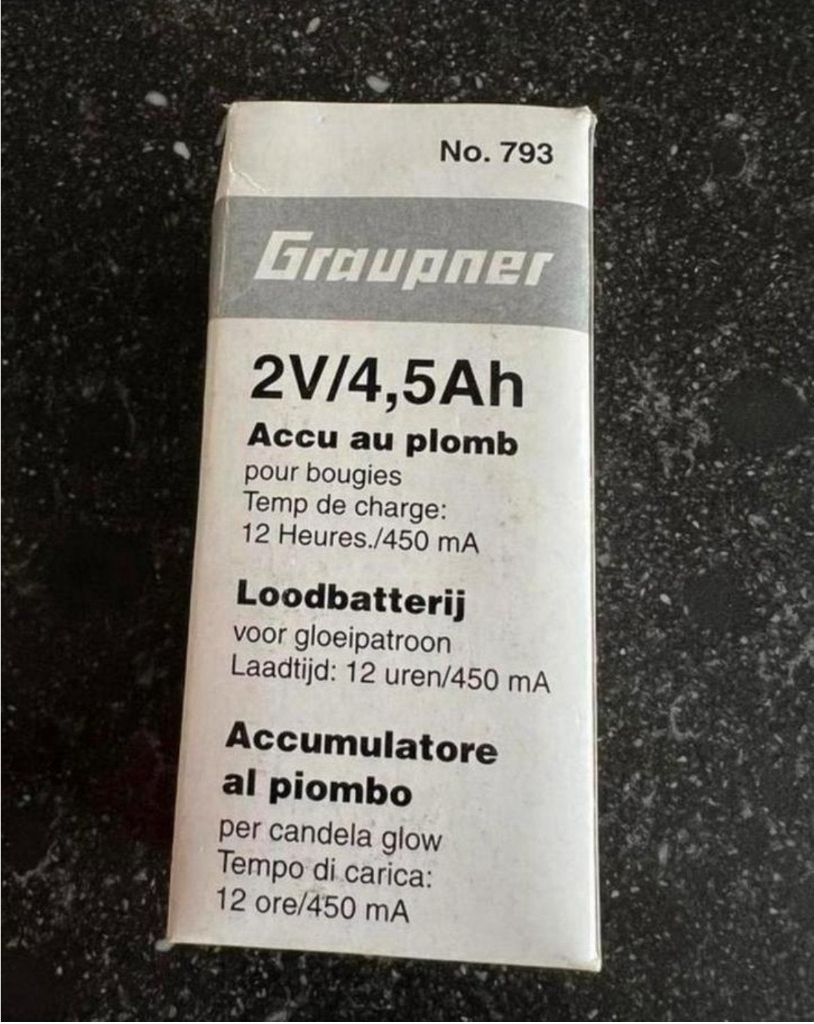 Graupner lood accu met gloeistarter, Enlèvement, Comme neuf