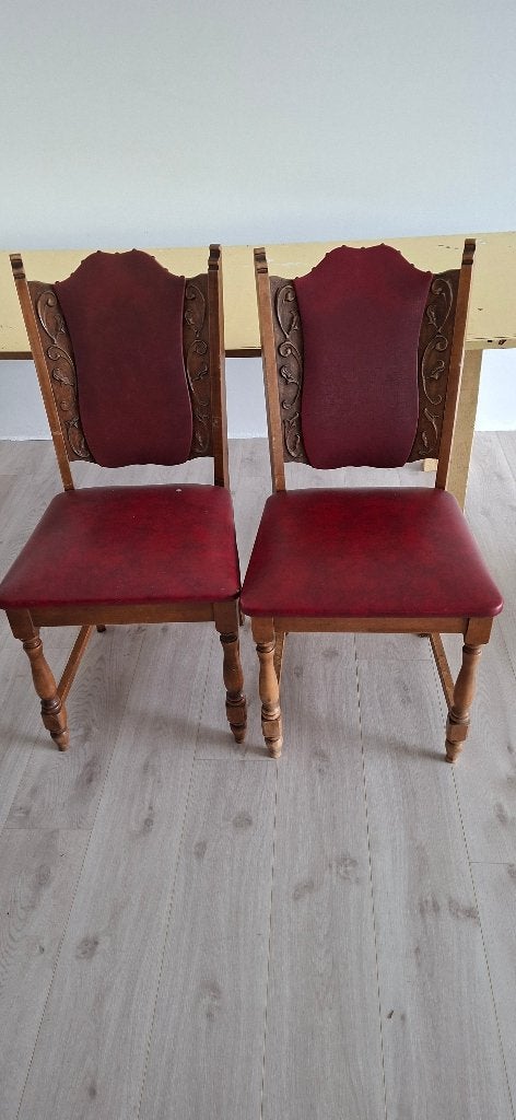6 Stoelen massief hout retro, Huis en Inrichting, Ophalen, Gebruikt, Hout, Vijf, Zes of meer stoelen