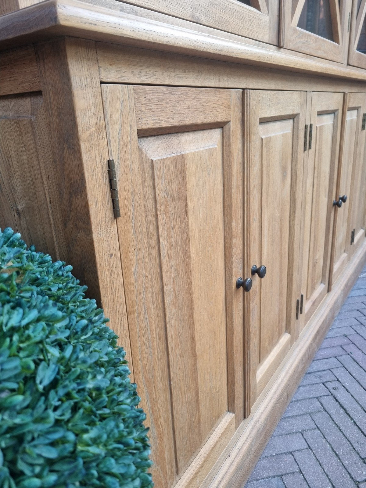 eiken flamant buffetkast/vitrinekast ART:177/26, Huis en Inrichting, Ophalen, Met deur(en), 200 cm of meer, .