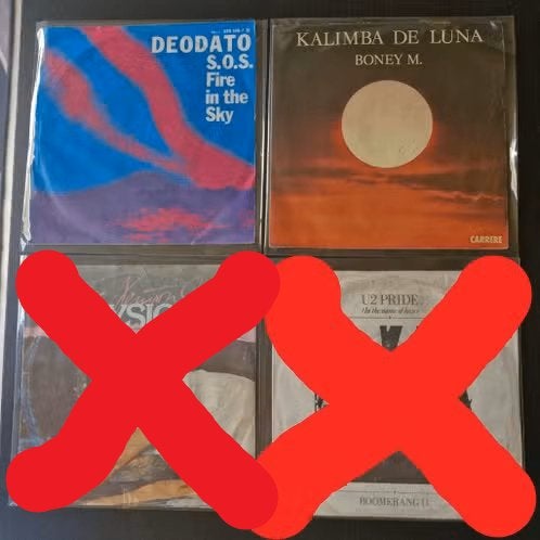 Singles vinyles 45 t à 1 euro/pièce, Housse de protection extérieure, Enlèvement ou Envoi, Utilisé, Autres genres