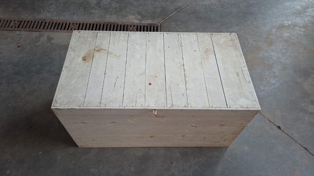 Houten opbergkist wit 89x49x46, Ophalen, Gebruikt, Minder dan 50 cm, 75 tot 100 cm