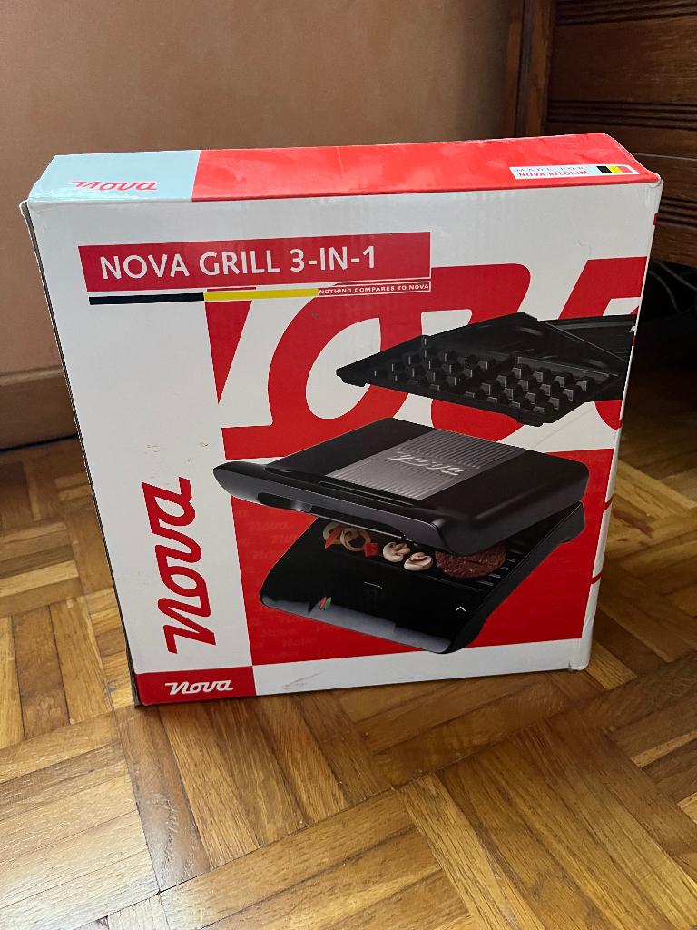 Nova grill 3 in 1, Elektronische apparatuur, Grillplaten, Ophalen of Verzenden, Zo goed als nieuw, Tafelgrill