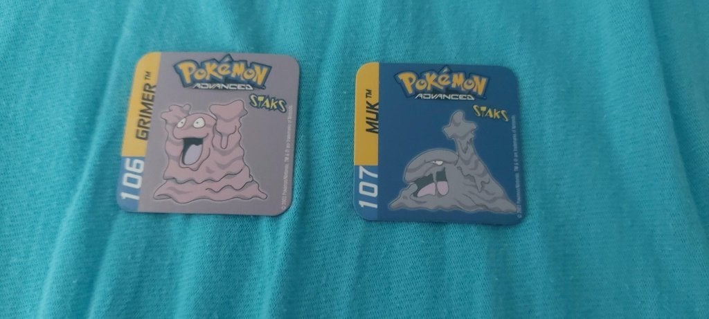pokemon magneten panini staks Grimer en Muk uit 2003, Hobby en Vrije tijd, Verzamelkaartspellen | Pokémon, Nieuw, Overige typen