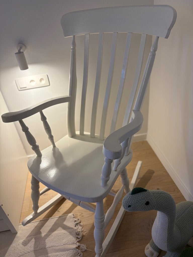 Schommelstoel, Huis en Inrichting, Stoelen, Ophalen, Wit, Zo goed als nieuw, Eén