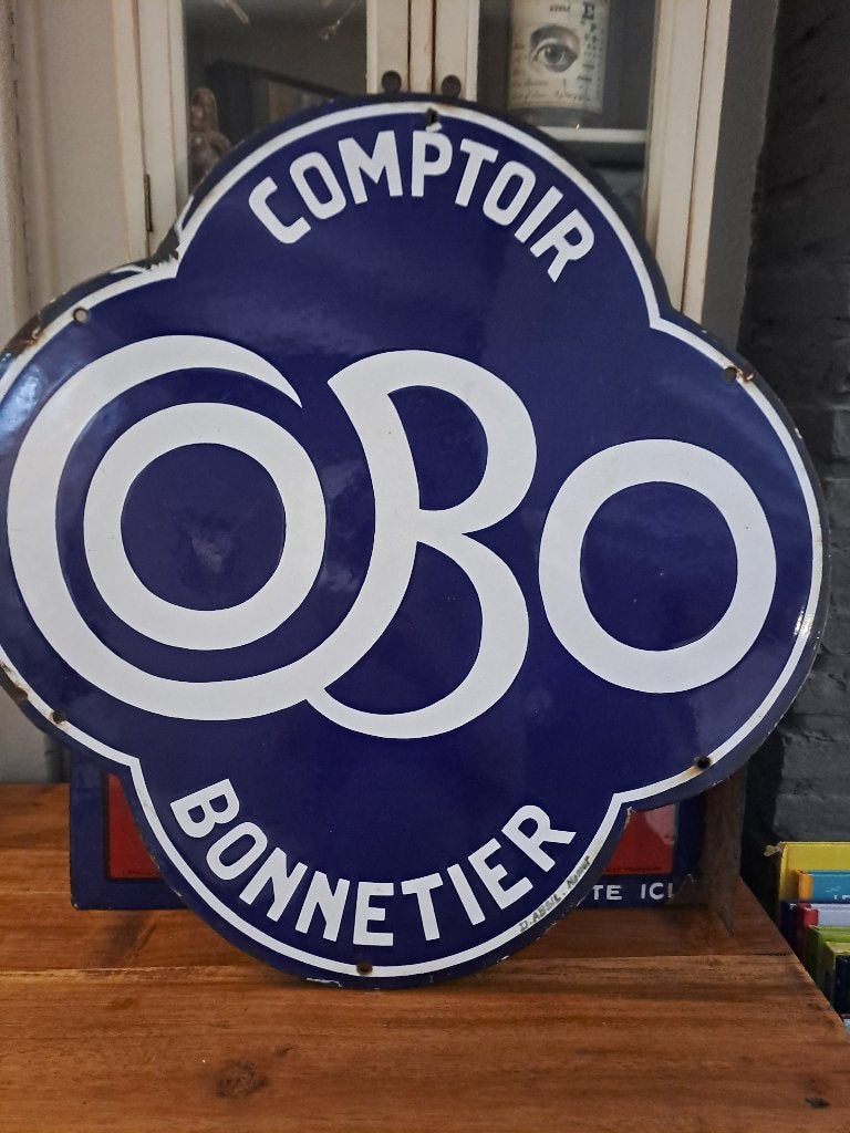 Plaque émaillée bonnetier, Enlèvement, Utilisé, Panneau publicitaire