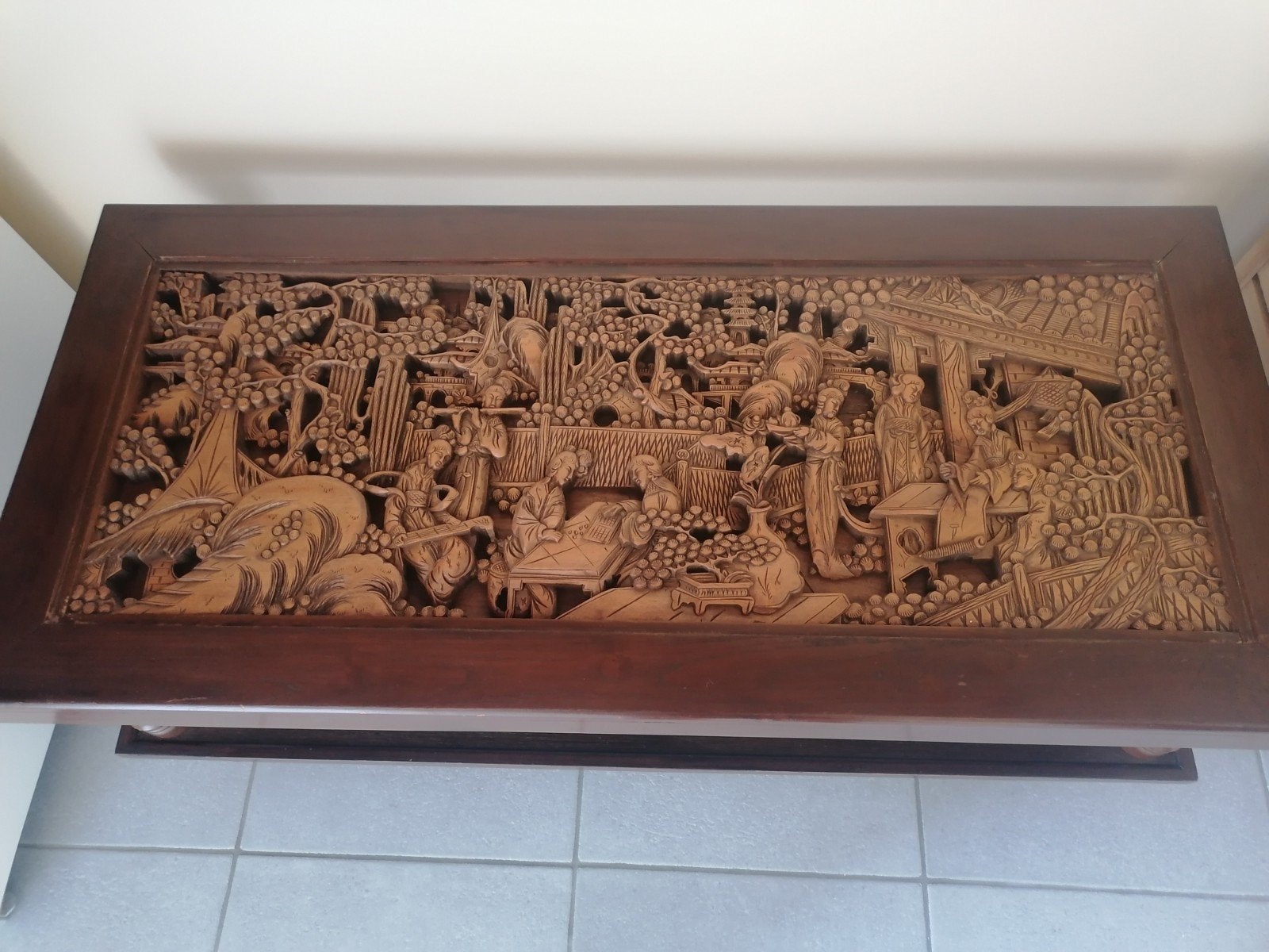 salontafel handgesneden hout, Ophalen, Handgemaakt, Hout, Houtsnijwerk