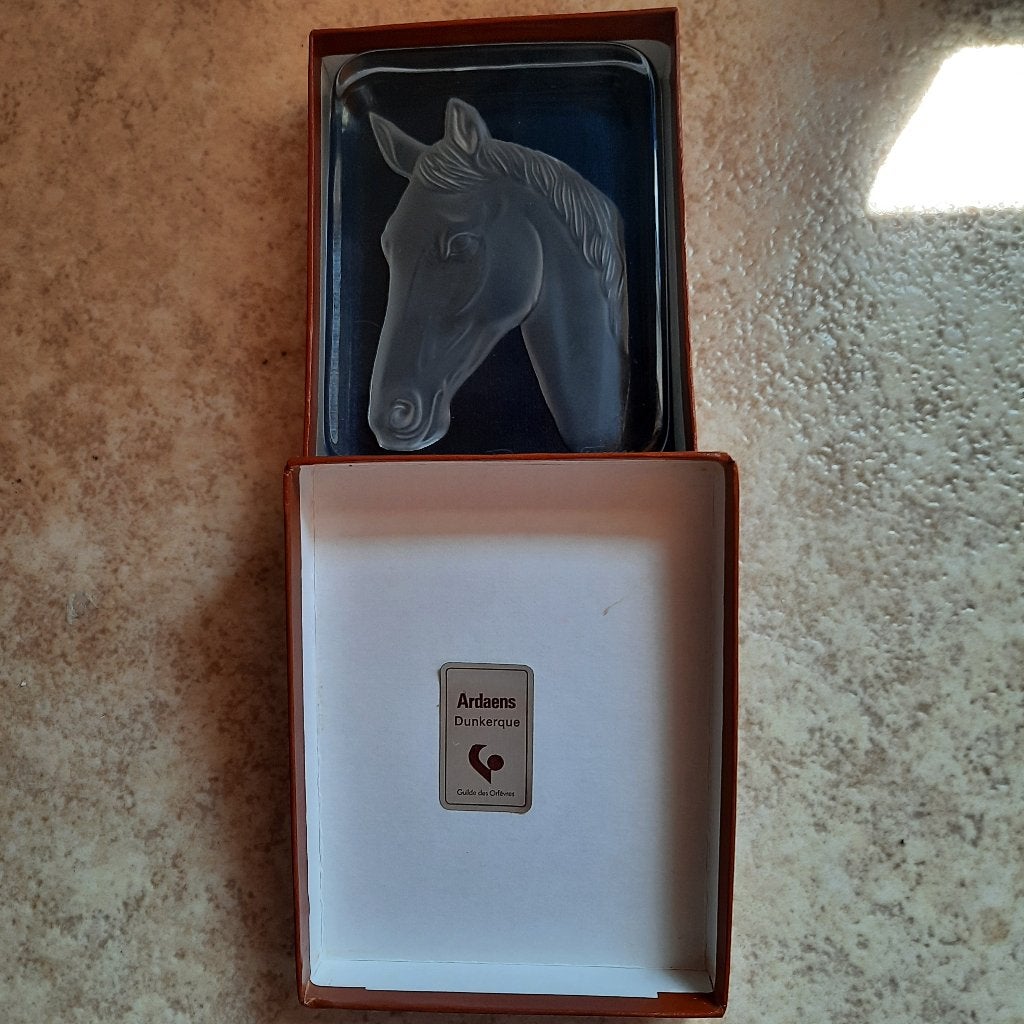 Tête de cheval DAUM en cristal, Antiquités & Art, Antiquités | Verre & Cristal, Enlèvement