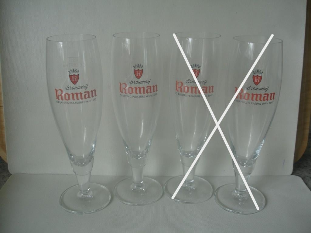 Roman bierglas op voet, 25cl, brij. Roman, nog 2 stuks, Ophalen of Verzenden, Zo goed als nieuw, Glas of Glazen, Overige merken