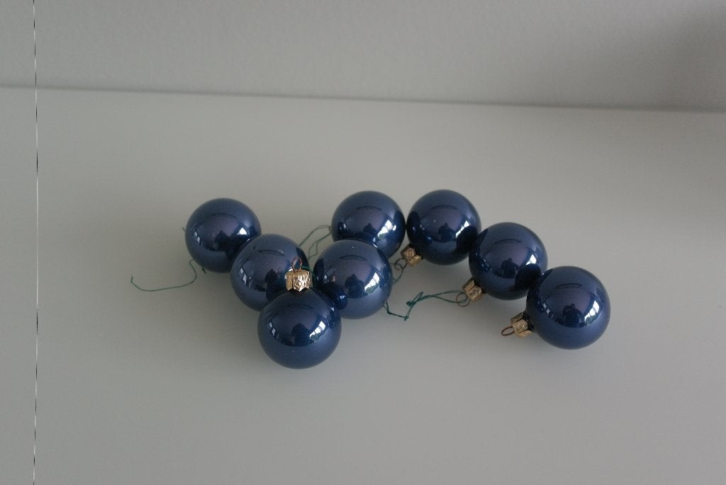 lot blauwe kerstballen ( 8 stuks), Diversen, Ophalen of Verzenden, Zo goed als nieuw