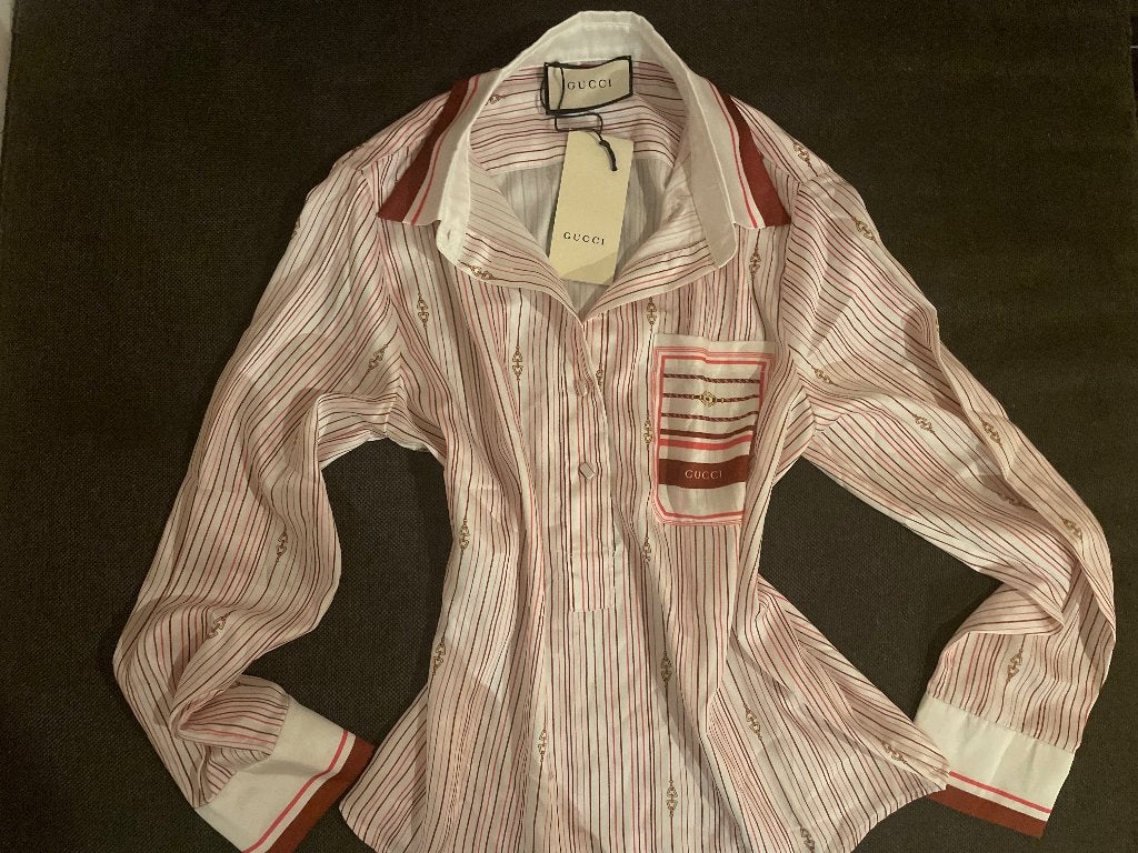 Gucci, Wit, Maat 42/44 (L), Nieuw, Ophalen of Verzenden