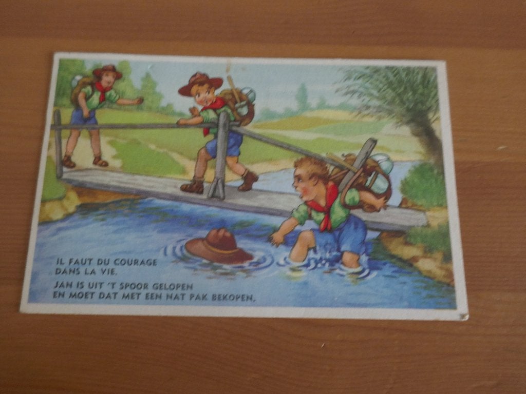 postkaart humor scouts, Verzenden, Gelopen