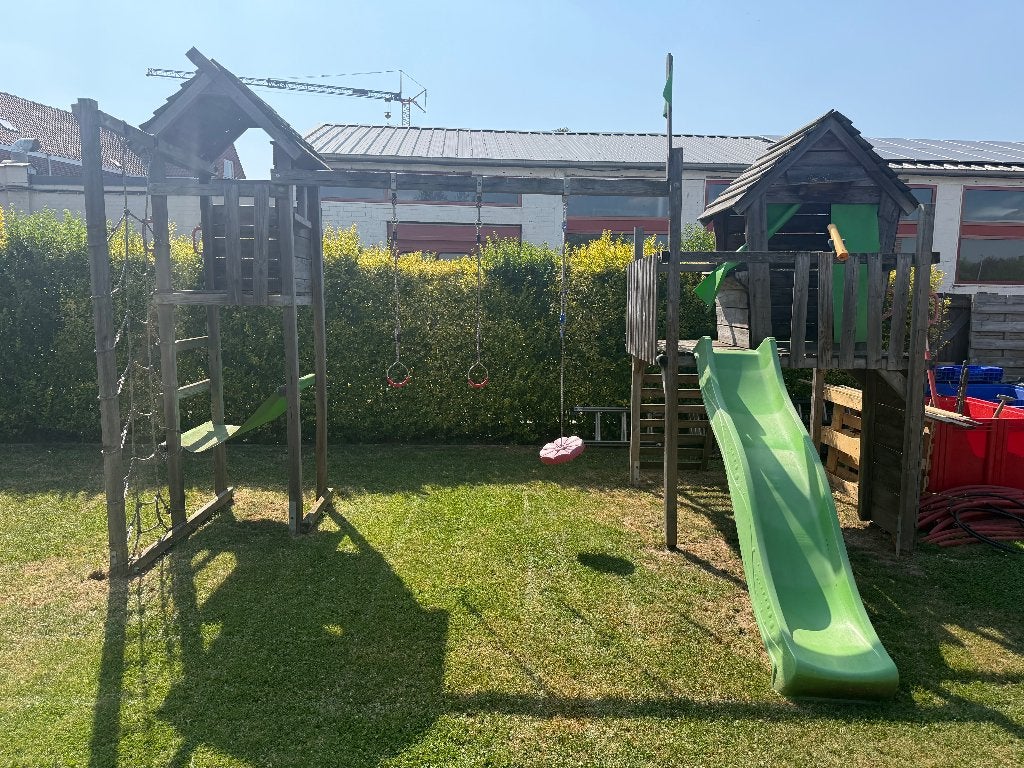 Schommel met speelhuisjes, Ophalen, Gebruikt, Klimnet