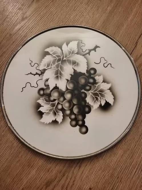 Keramiek decoratief dienblad met druivenmotief, Huis en Inrichting, Ophalen