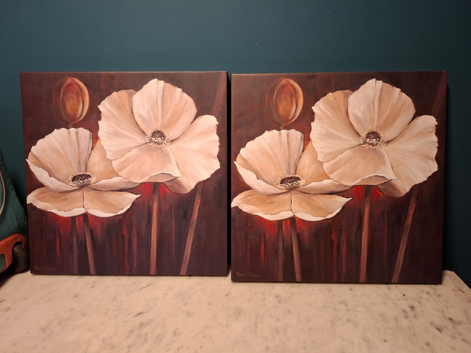 lot de 2 cadres fleurs, Enlèvement ou Envoi