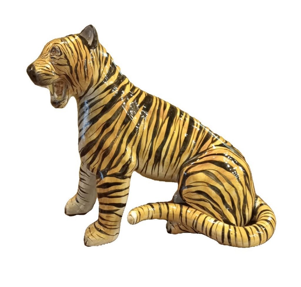 Statue de tigre en céramique., Antiquités & Art, Enlèvement ou Envoi