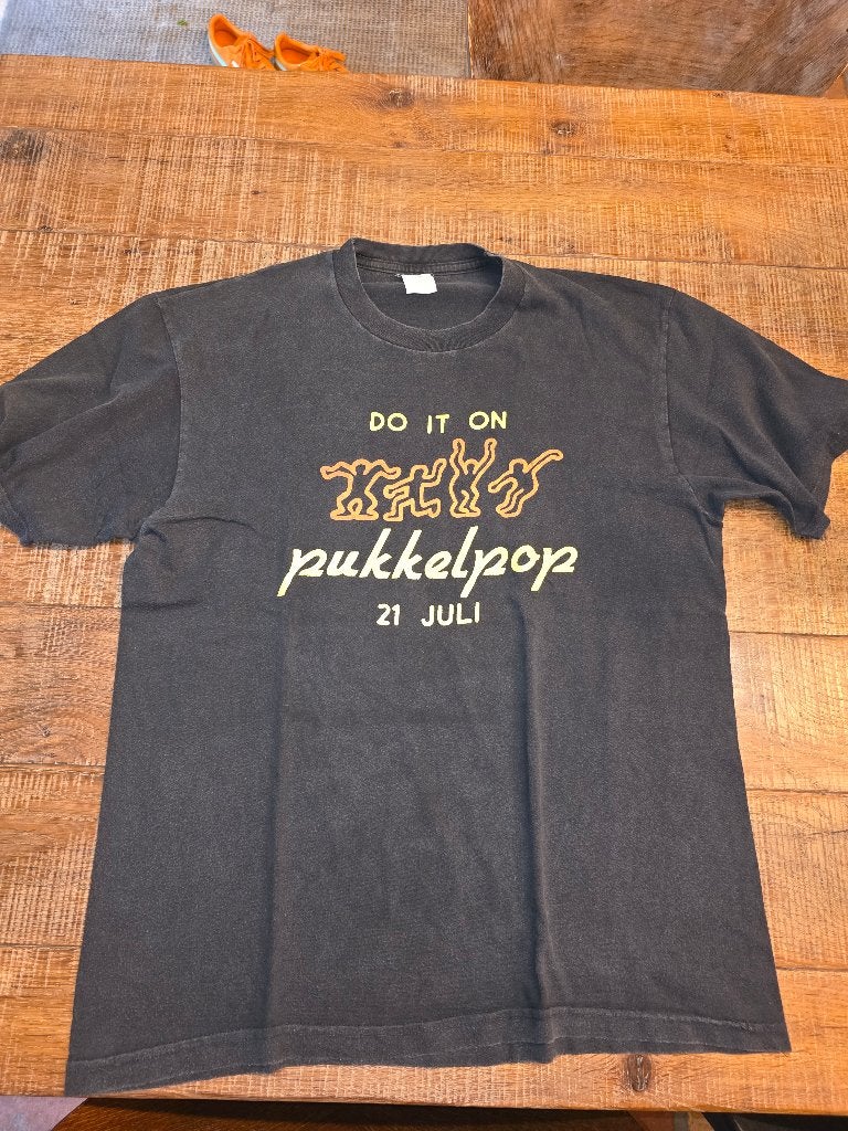 Pukkelpop t shirts vintage 80- ies, Blauw, Ophalen of Verzenden, Gedragen, Andere