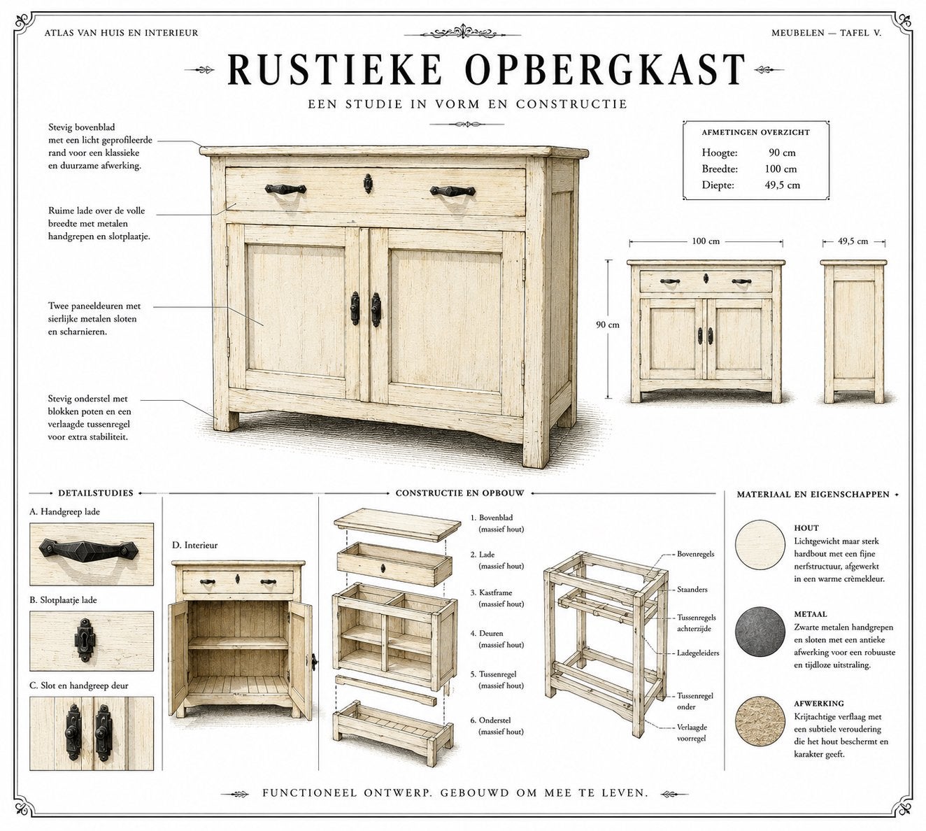 Rustieke opbergkast, Ophalen, Zo goed als nieuw