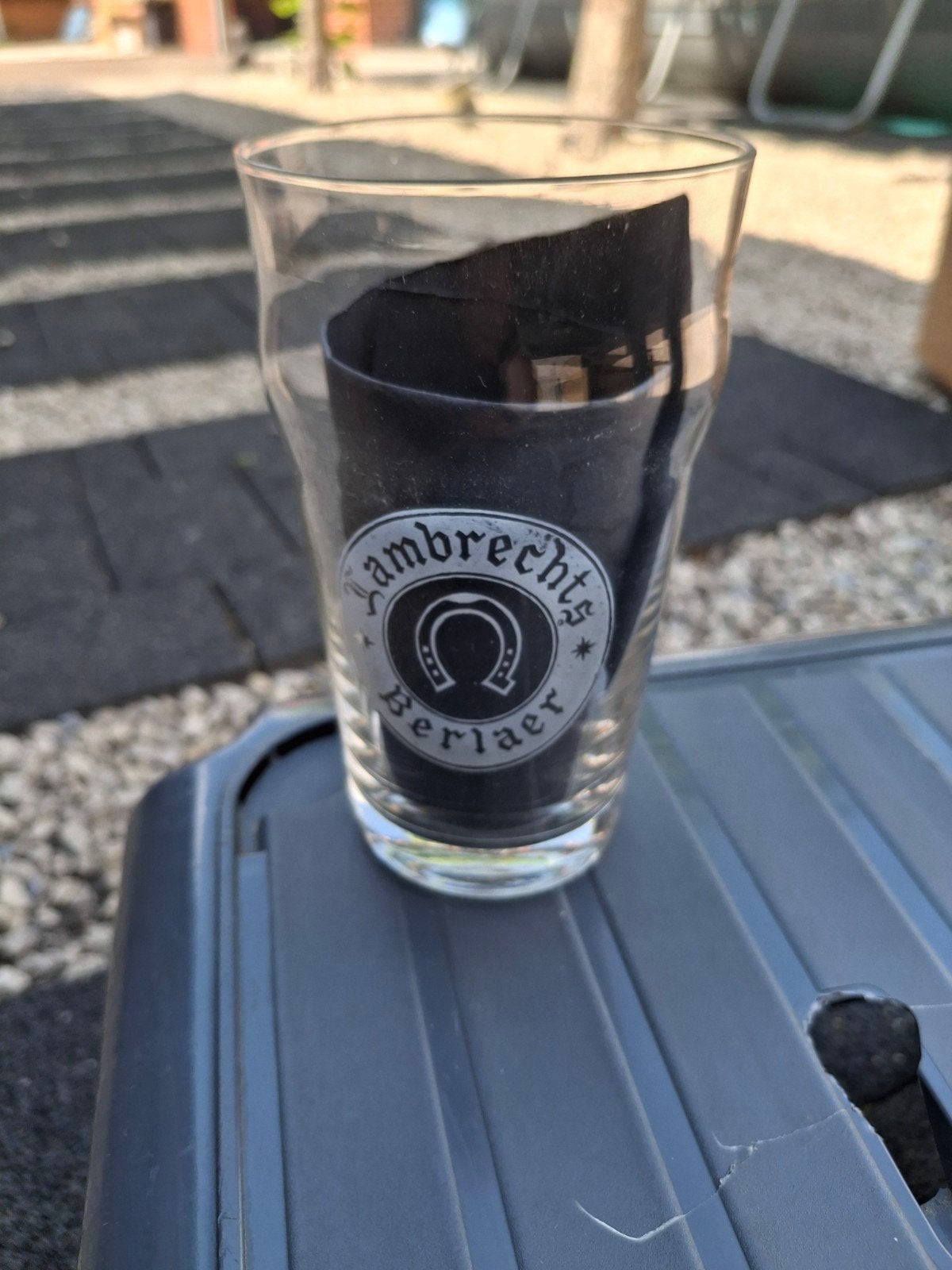 Oud gezuurd bierglas lambrechts berlaar, Ophalen of Verzenden
