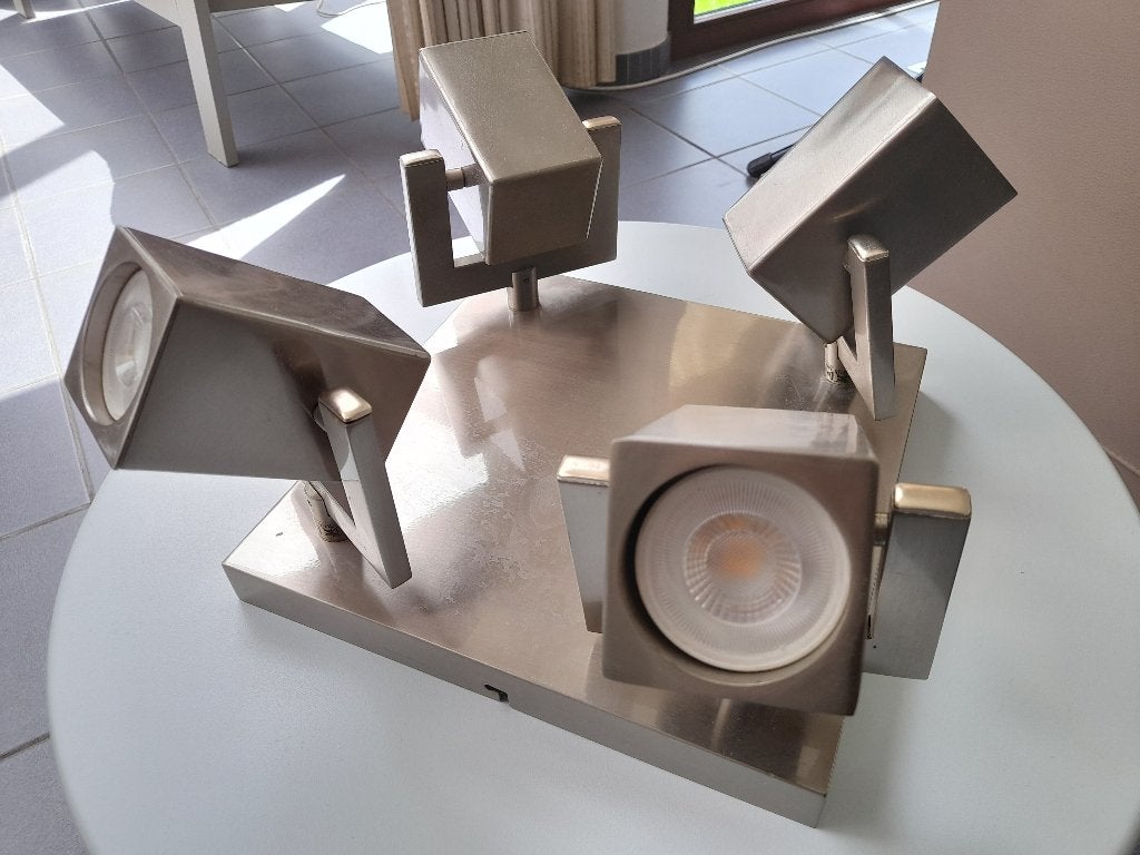 Opbouwspot plafond 4 spots 360gr te richten, Ophalen, Gebruikt, Metaal of Aluminium, Led