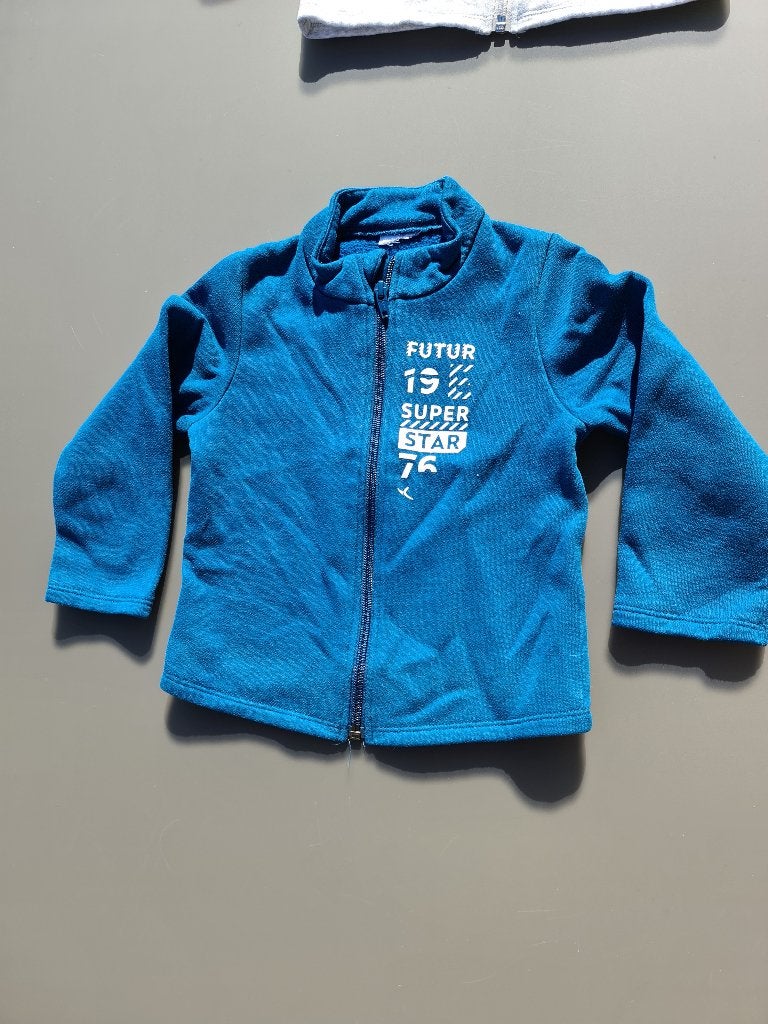 blauwe fleece pull, trui met rits, CA, 104, Ophalen, Zo goed als nieuw