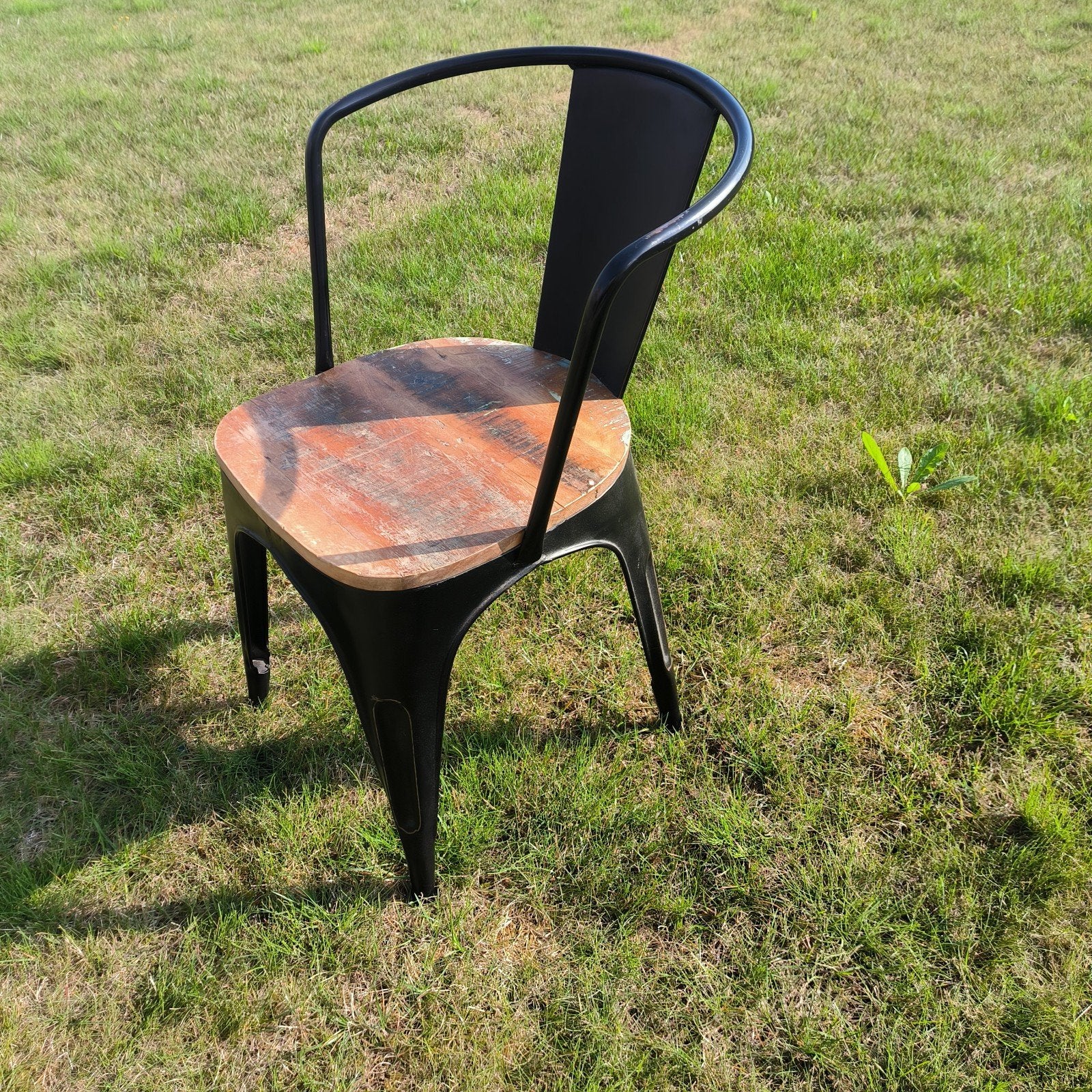 4 Stoelen, industriële look, Huis en Inrichting, Stoelen, Ophalen, Gebruikt, Zwart, Eén