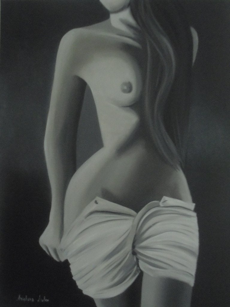 peinture à l'huile jolie femme 3 (60x80 cm), Antiquités & Art, Portrait ou Personnes, Enlèvement ou Envoi, Peinture à l'huile