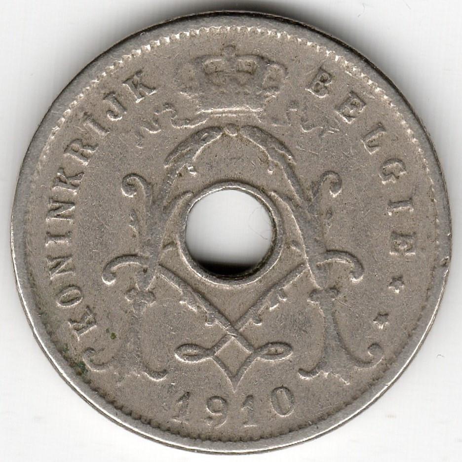 Belgique: 5 centimes 1910 points sur IJ Morin 354a Ref 10736, Timbres & Monnaies, Enlèvement ou Envoi, Métal, Monnaie en vrac