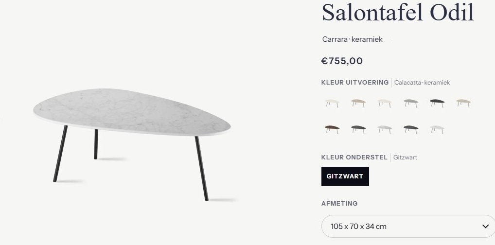 Nieuwe keramieken salontafel met stalen onderstel, Huis en Inrichting, Ophalen, 50 – 75, 50 tot 100 cm, 100 tot 150 cm