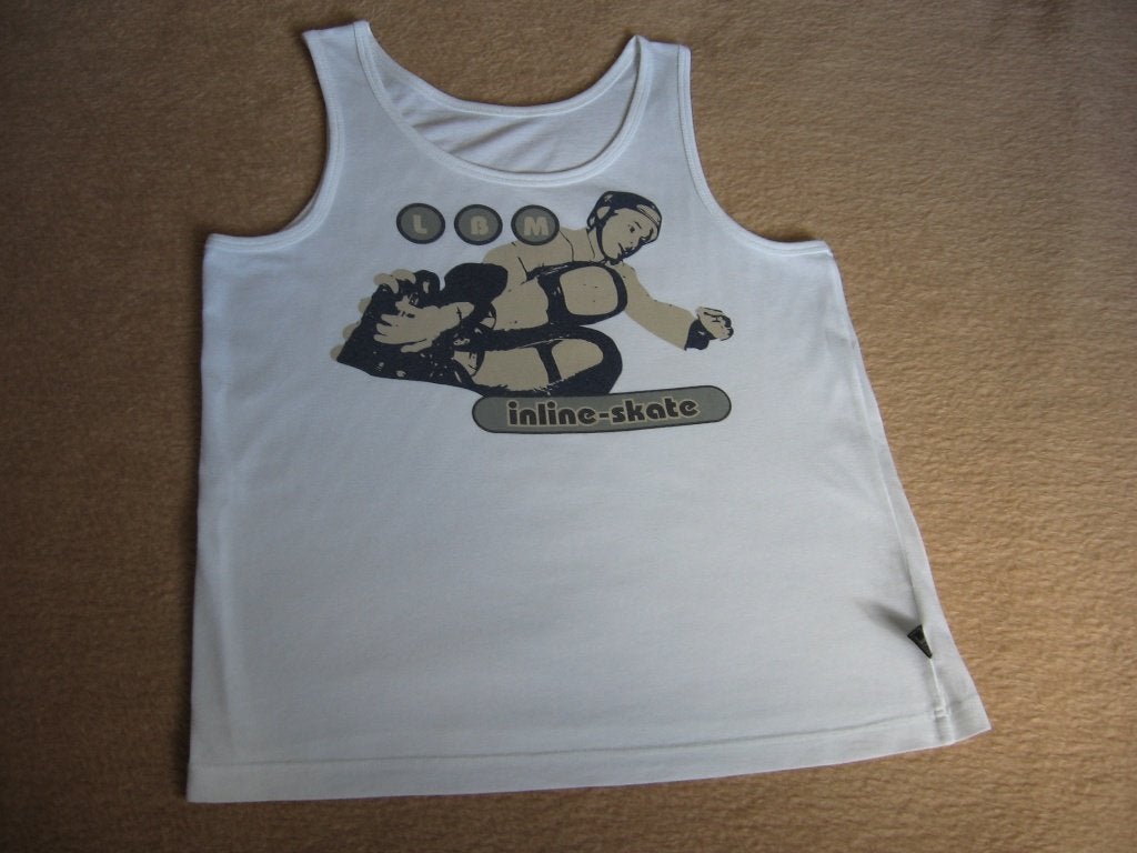 Witte T-shirt zonder mouwen met print van IBM, 164, Kinderen en Baby's, Kinderkleding | Maat 164, Verzenden, Zo goed als nieuw