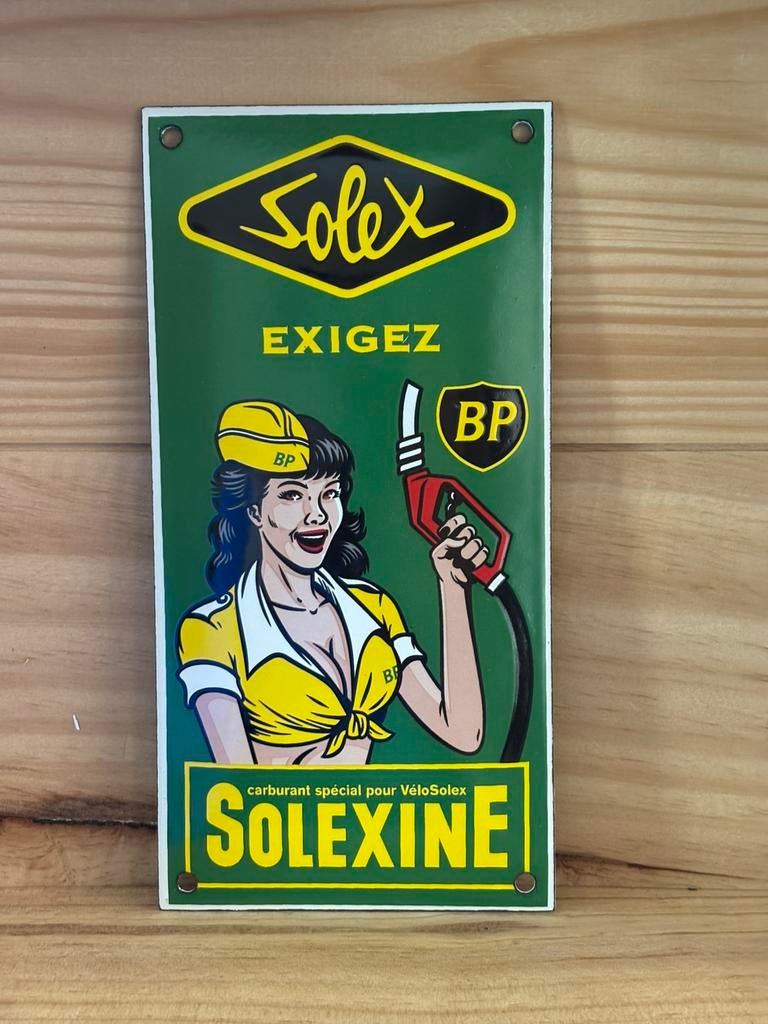 BP Solexine geëmailleerde plaat, Ophalen of Verzenden