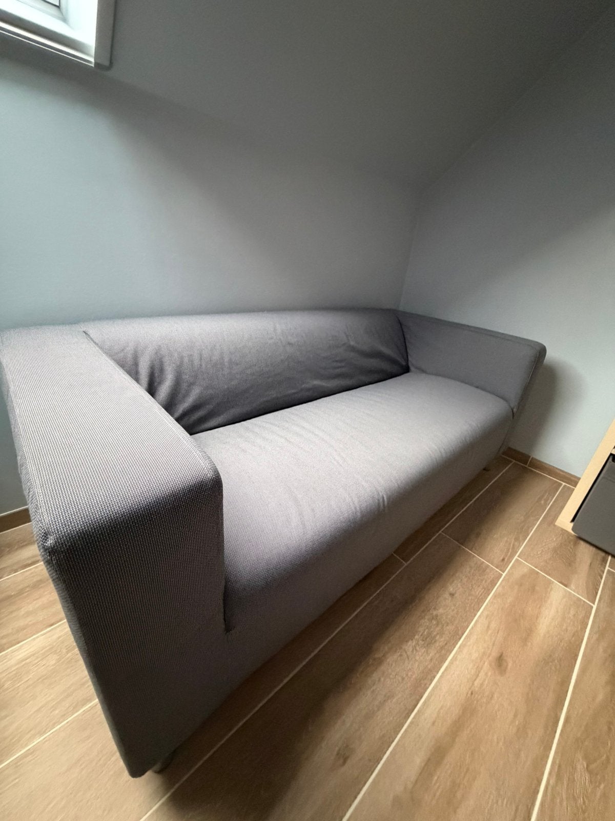 Klippan zetel (Ikea) grijs, Huis en Inrichting, Zetels | Zetels, Ophalen, 150 tot 200 cm, Tweepersoons, 75 tot 100 cm