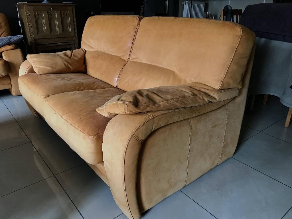 Canapé 2 places en nubuck, Huis en Inrichting, Ophalen, Gebruikt, Nubuck, 150 tot 200 cm