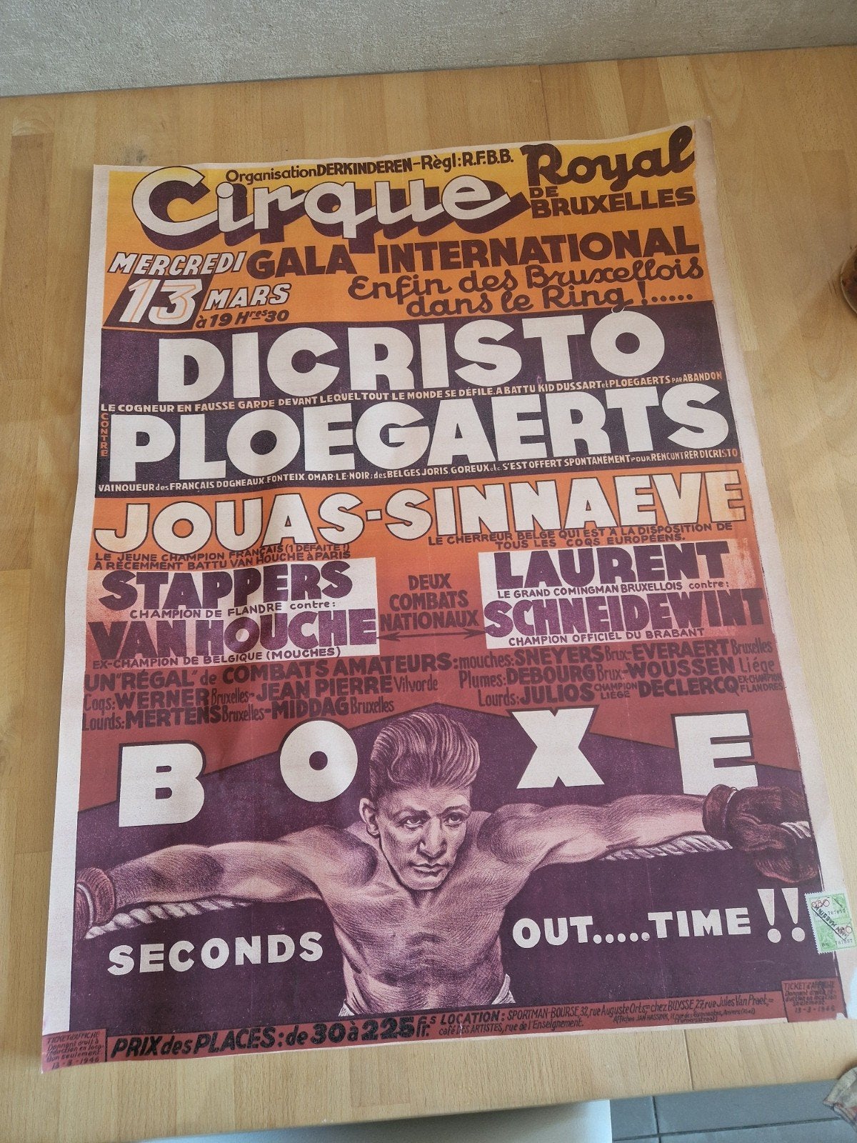 kopie oud affiche box wedstrijd, Antiek en Kunst, Ophalen of Verzenden