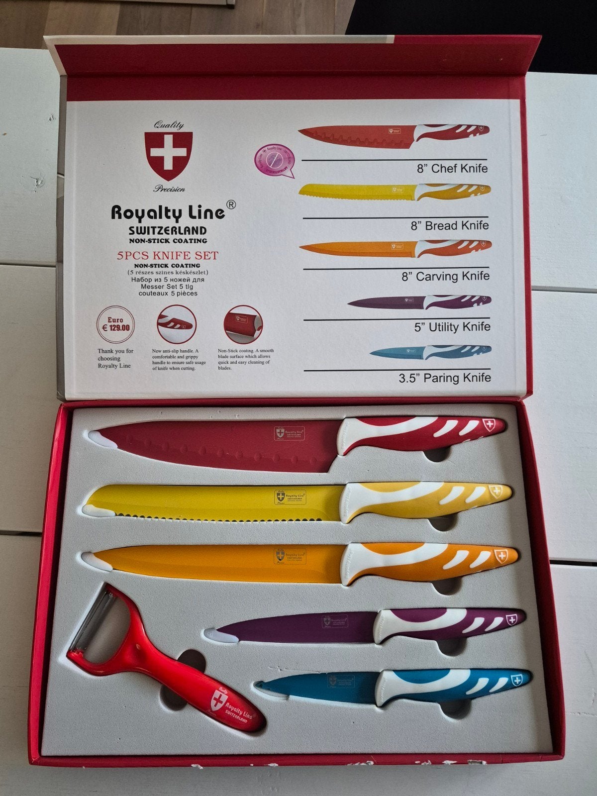 Royalty Line Messenset - nieuw, Huis en Inrichting, Ophalen, Bestekset, Zo goed als nieuw, Messenset