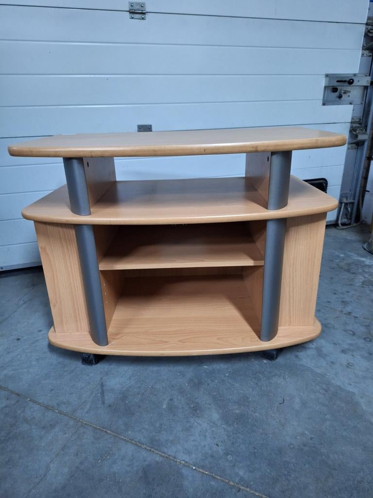 Meuble TV marron clair sur roulettes. Longueur 90 cm, largeu, Maison & Meubles, Enlèvement