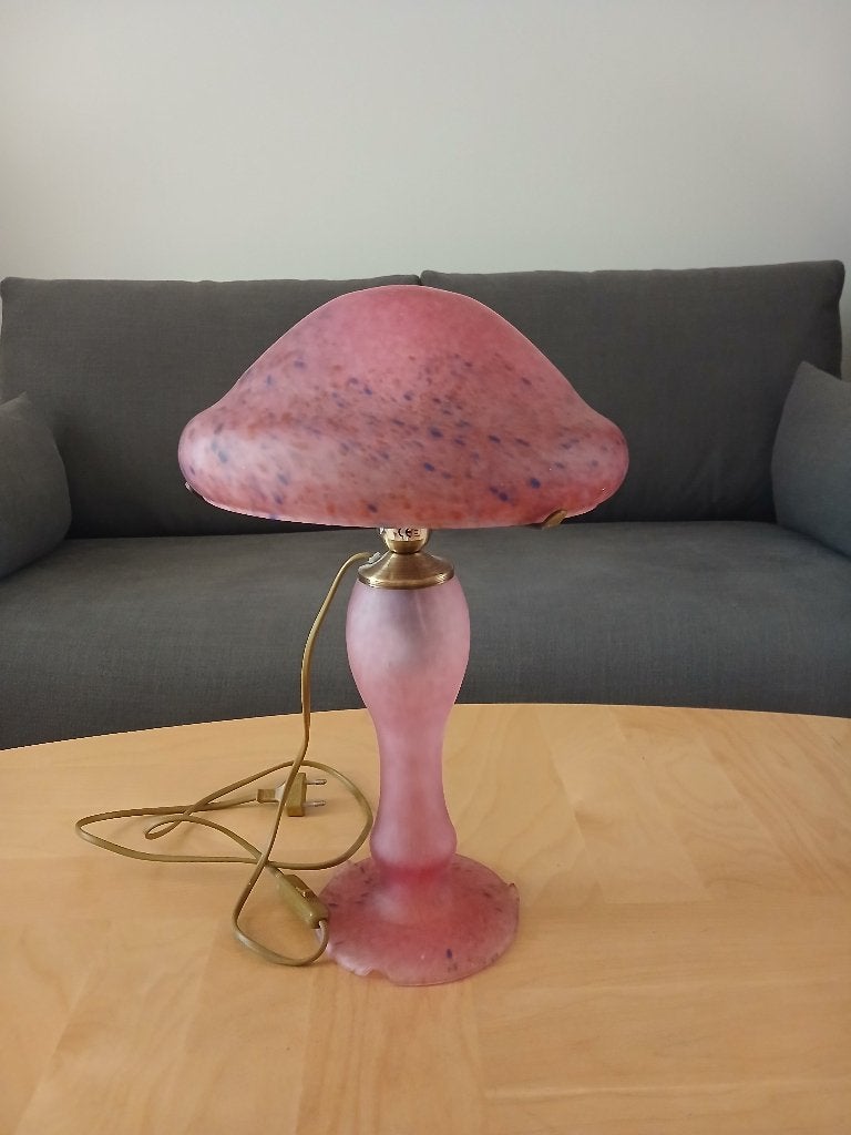 Lampe champignon, Ophalen, Glas, Art Déco, Minder dan 50 cm
