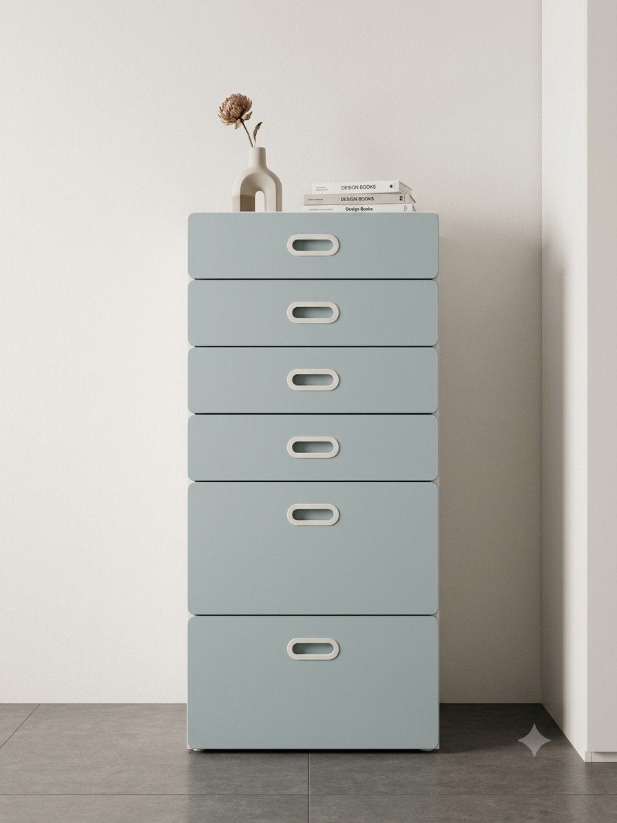 Commode de chambre d'enfant IKEA SMÅSTAD - 6 tiroirs-menthe/, Maison & Meubles, Armoires | Commodes, 5 tiroirs ou plus, Comme neuf