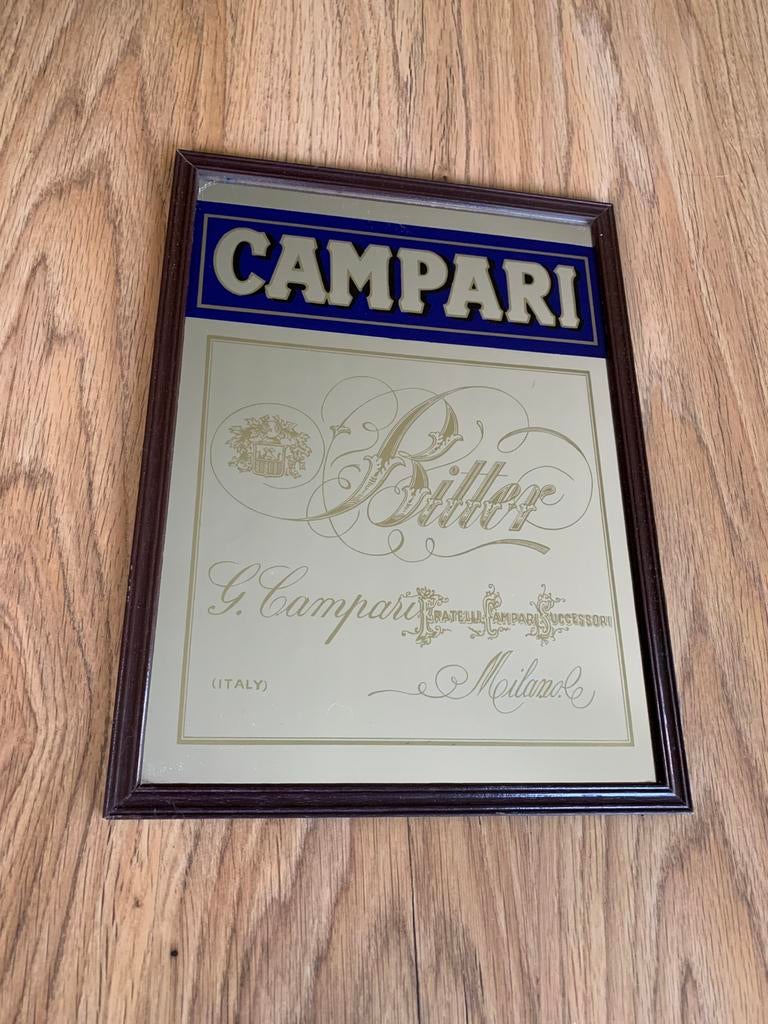 Retro spiegel campari, Verzamelen, Merken en Reclamevoorwerpen, Ophalen, Zo goed als nieuw