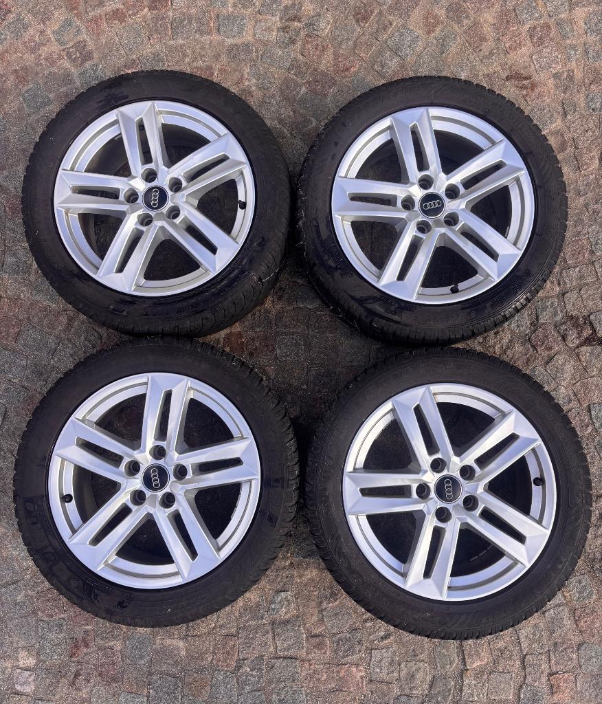 Audi A4/A5 winterset 17” – velgen+Dunlop banden (225/50 R17), Auto-onderdelen, Banden en Velgen, Velg(en), Winterbanden, 17 inch