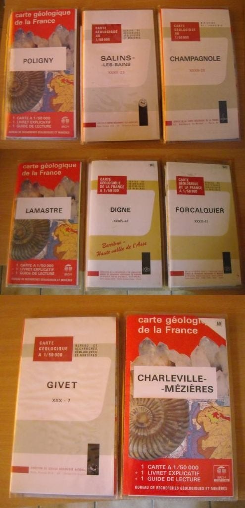Cartes géologiques françaises : Givet Charleville Digne etc, Enlèvement ou Envoi