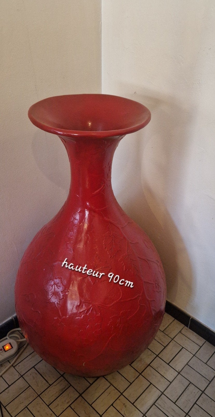 grand vase rouge de 90cm de hauteur, Enlèvement ou Envoi, Rouge