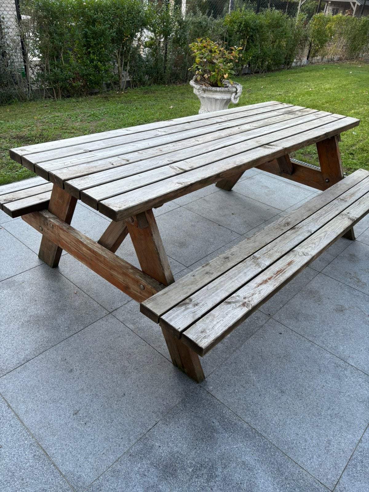 Zeer stevige picknicktafel, Jardin & Terrasse, Enlèvement, Utilisé, Rectangulaire, Bois