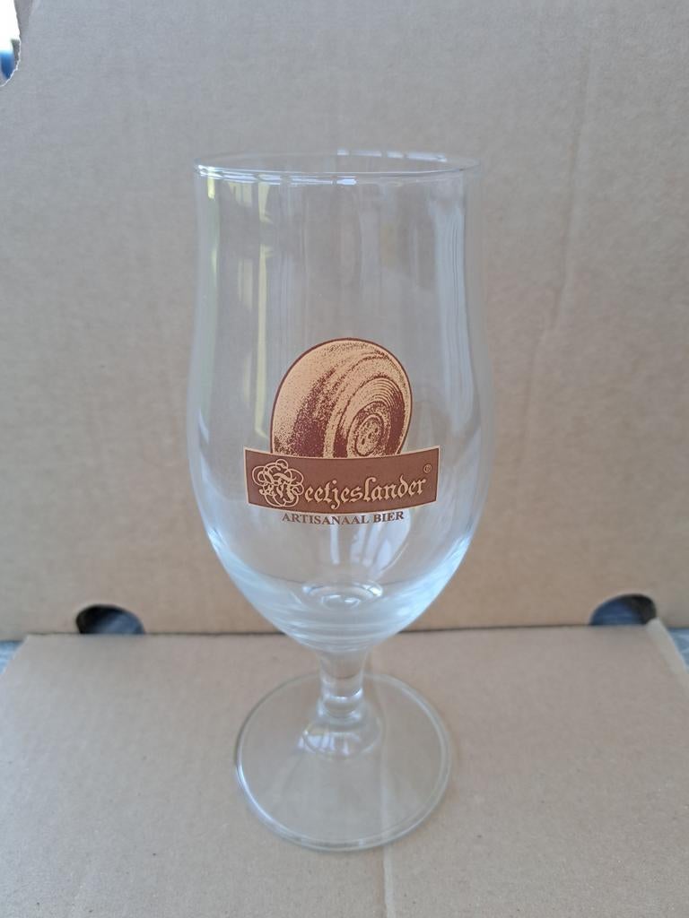 1 retro glas van het bier de  Meetjeslander + leeg flesje, Enlèvement ou Envoi, Neuf, Verre ou Verres, Autres marques