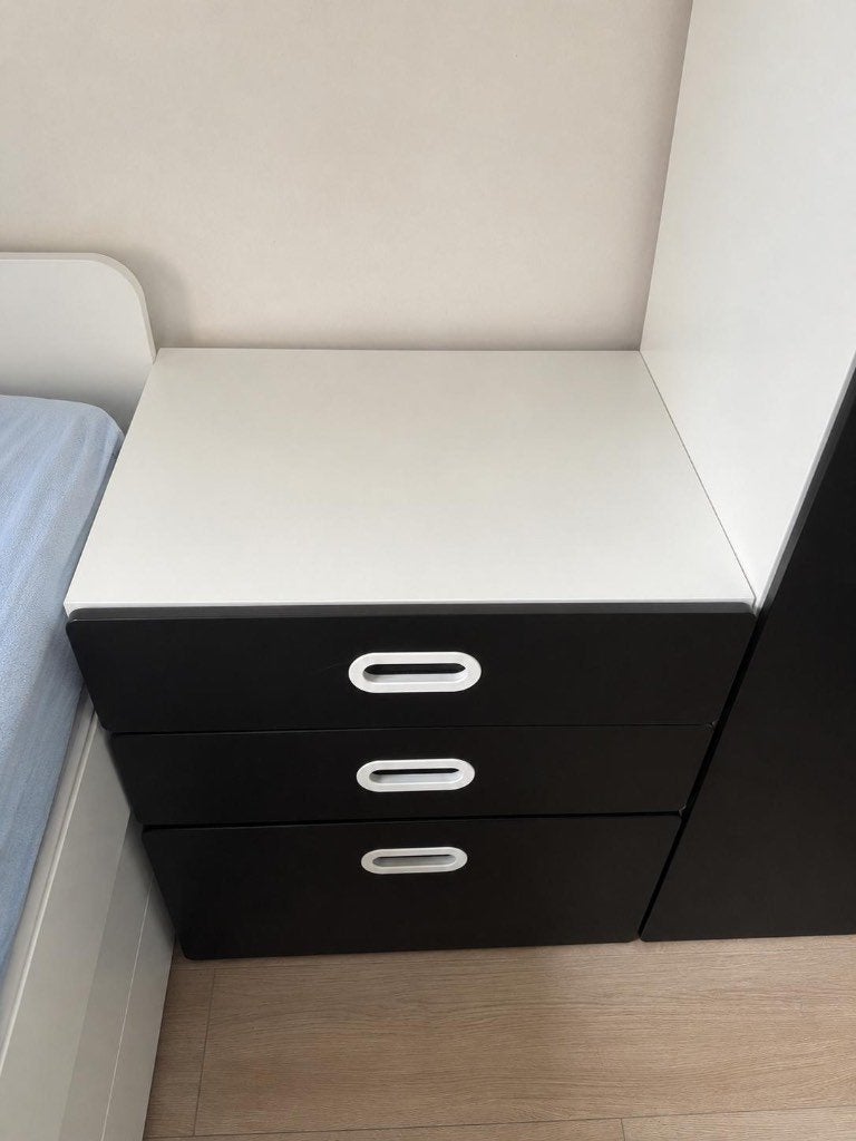 Bed en nachtkastje, Ophalen, 85 tot 100 cm, Gebruikt, Lattenbodem