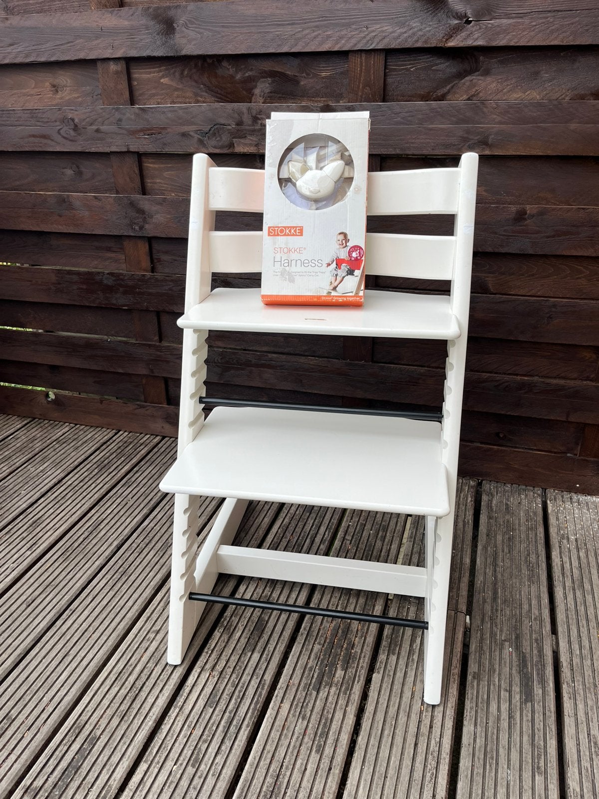 Chaise Stokke Tripp Trapp + harnais, Enlèvement, Comme neuf