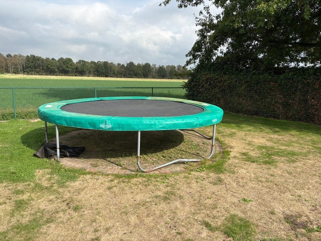 BERG Elite trampoline 4,3 meter – groen, Ophalen, Gebruikt