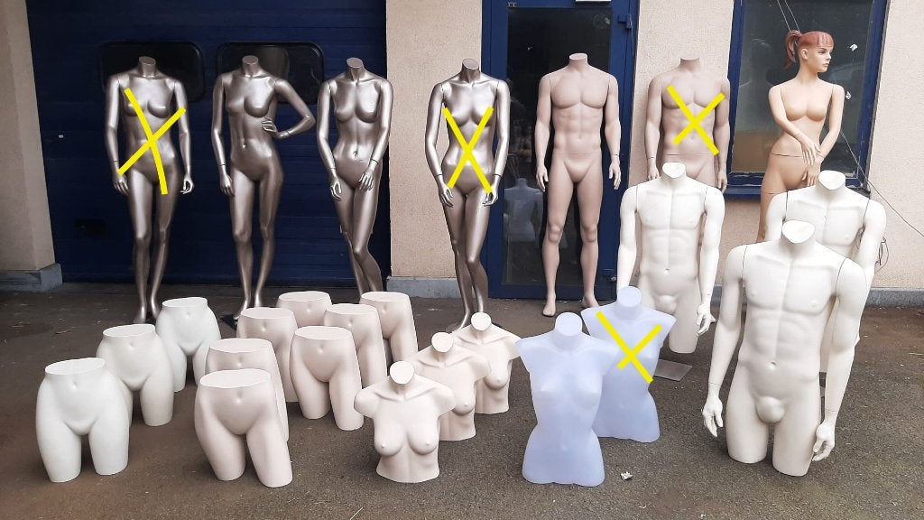 Lot de 25 mannequins de vitrine, buste, bassins, Prix divers, Enlèvement