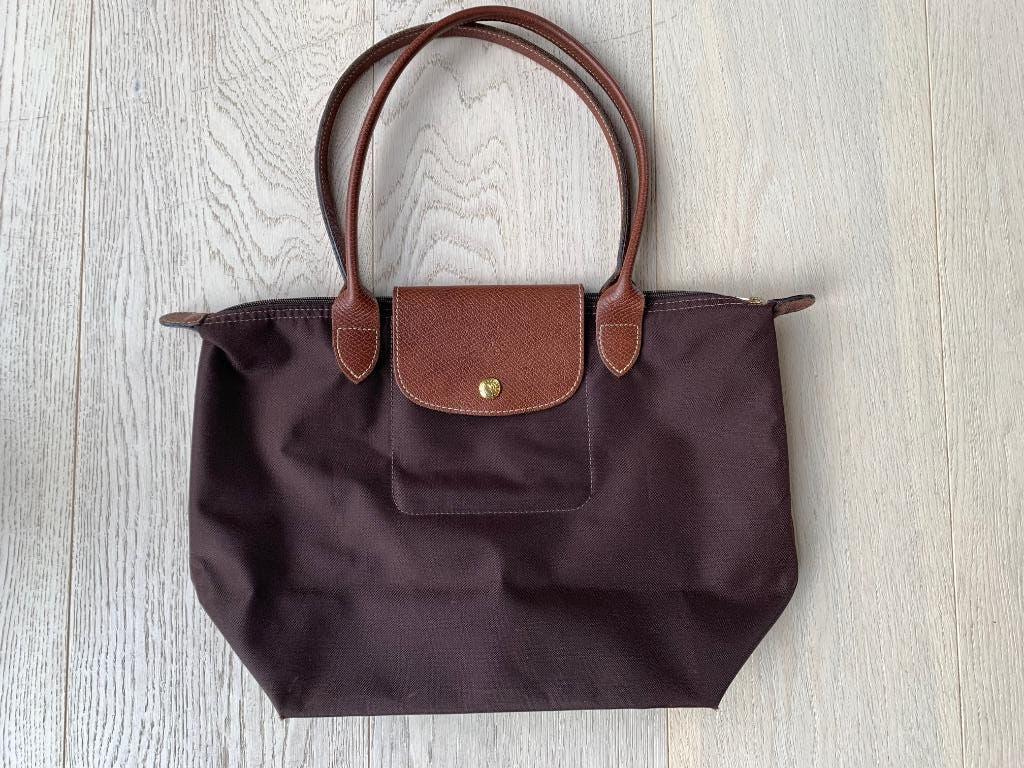 Tas Longchamp Le Pliage kastanjebruin Large, Ophalen of Verzenden, Gebruikt, Bruin, Schoudertasje