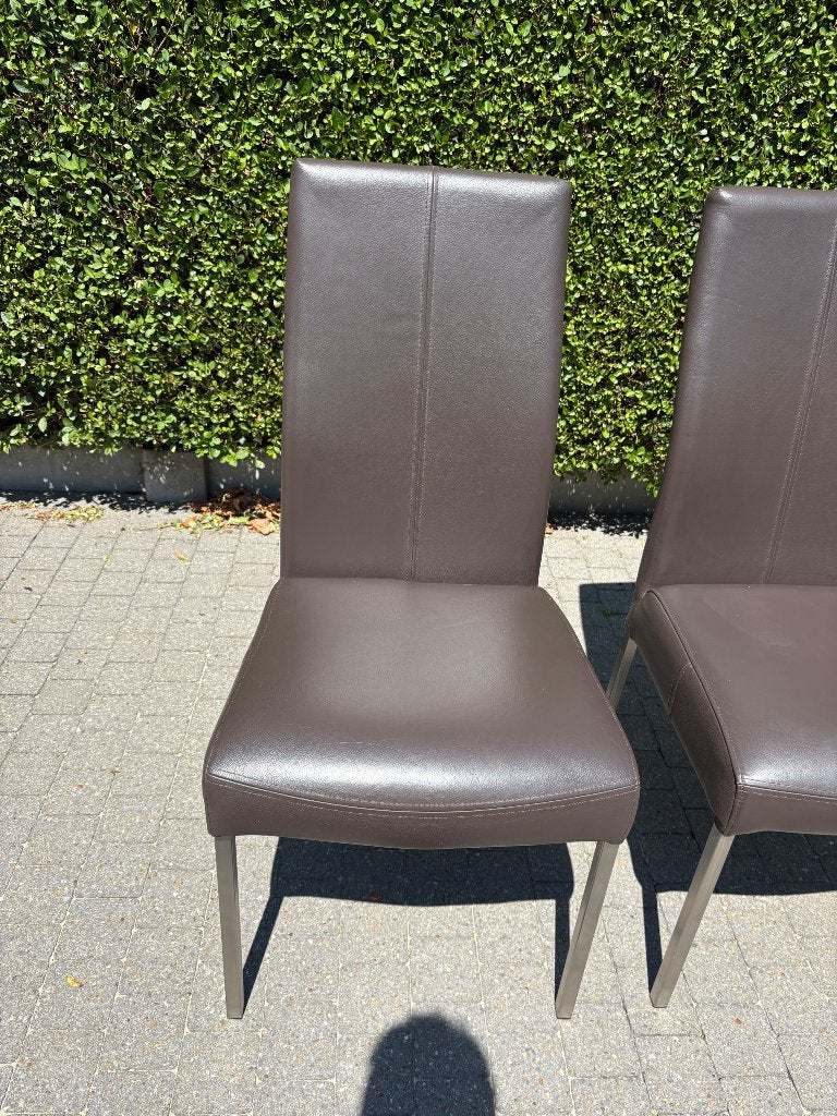 Stoelen, Huis en Inrichting, Stoelen, Ophalen, Gebruikt, Bruin, Leer