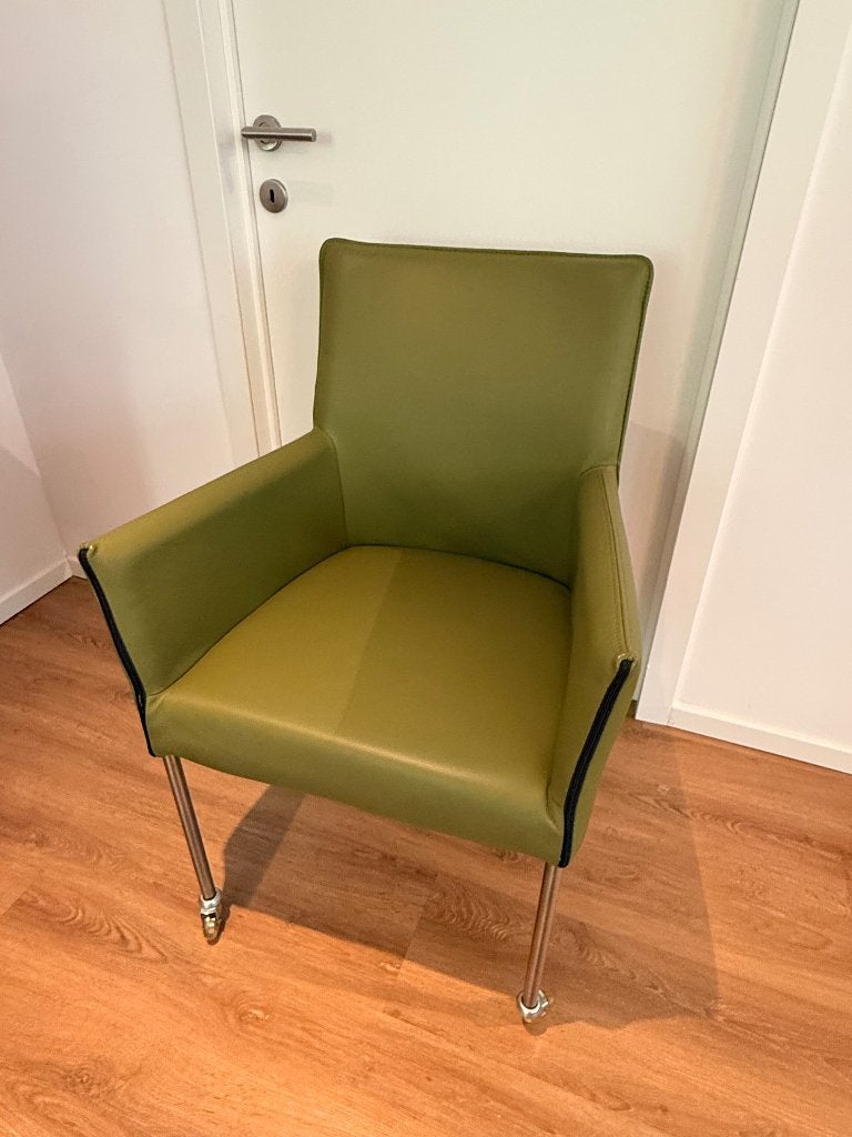 6 chaises de salle à manger sur roulettes, Maison & Meubles, Chaises, Autres couleurs, Enlèvement, Cuir, Cinq, Six Chaises ou plus